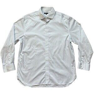 Quince Men Size XXL Organic Cotton Stretch Twill Dress Shirt Blue/White